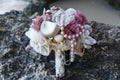 Wedding bridal bouquet made Ã¢â¬â¹Ã¢â¬â¹of shells and pearls and other Royalty Free Stock Photo